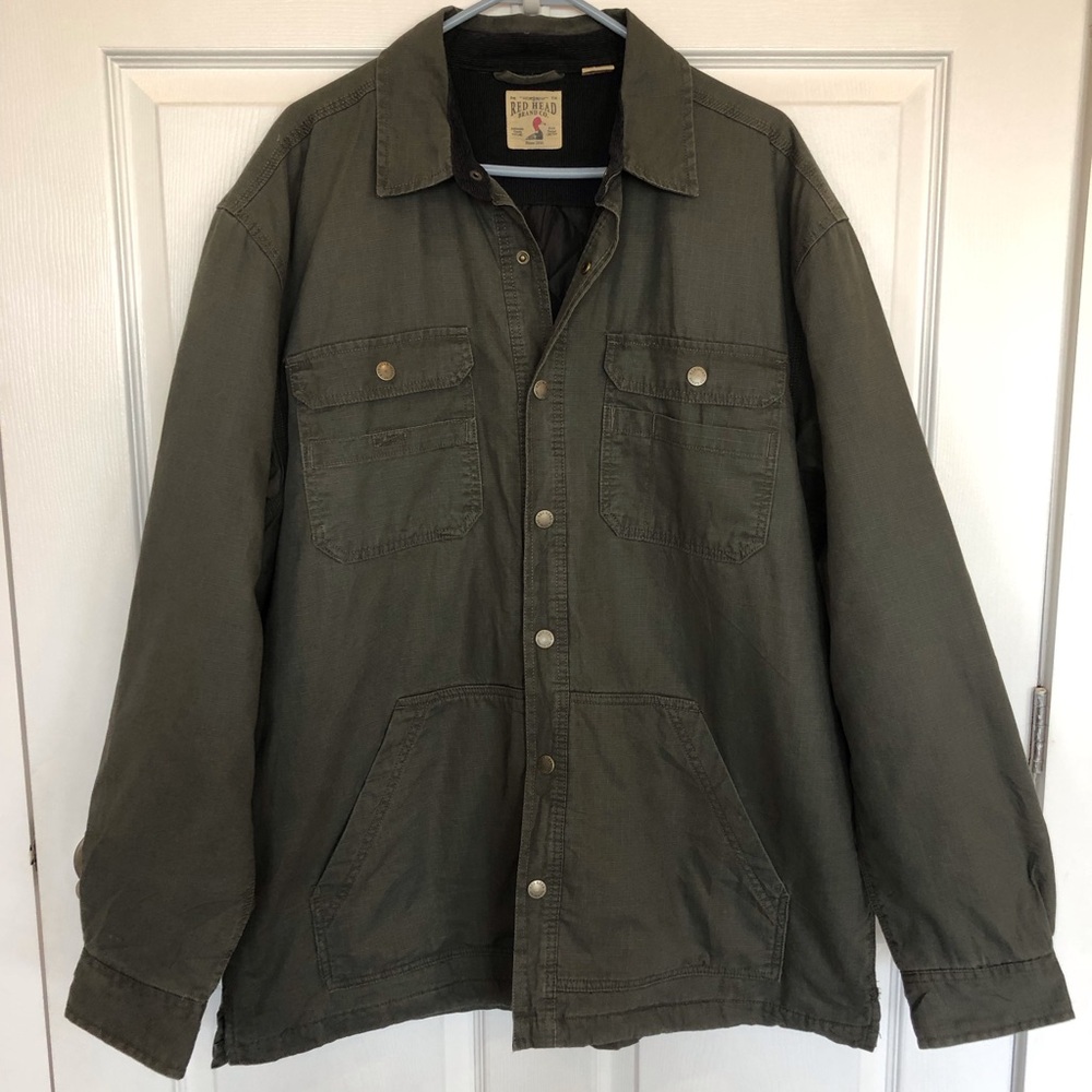 Redhead Brand field jacket chore coat quilted lining corduroy trim snap closure